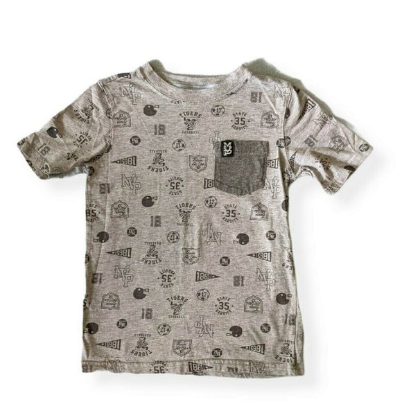 2/15 Carter's MVP Sports Grey Pocket T-shirt Youth 6 VGUC - Picture 1 of 3